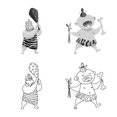 Isolated object of evolution and prehistory symbol. Collection of evolution and development stock symbol for web.