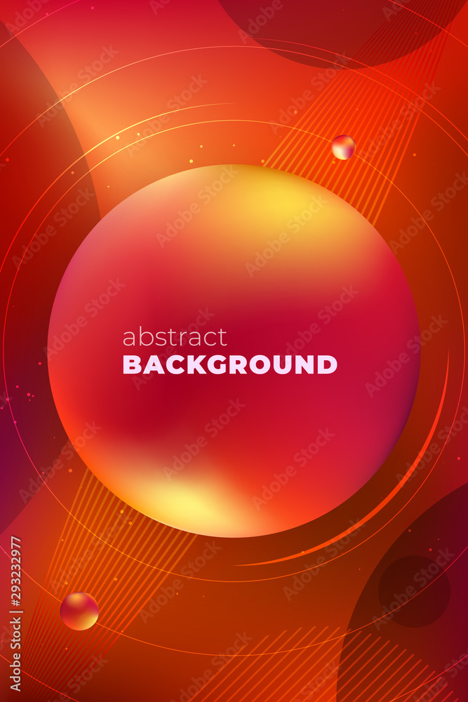 Wall mural red vertical liquid color background design. fluid gradient banner with minimal shapes composition. 