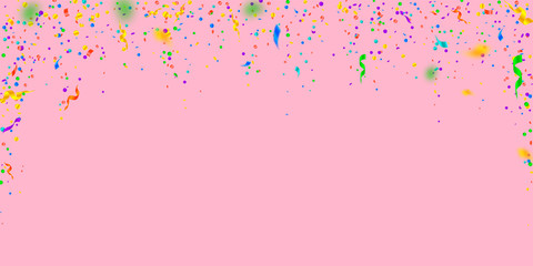 Streamers and confetti. Colorful tinsel and foil r