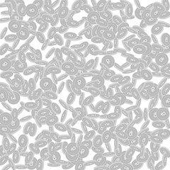 Russian ruble coins falling. Scattered black and w