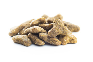 Dry kibble pet food. Kibble for dog or cat.