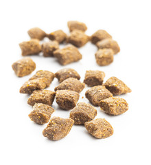 Dry kibble pet food. Kibble for dog or cat.
