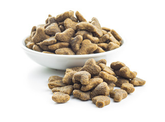 Dry kibble pet food. Kibble for dog or cat.