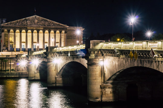 Assemblee Nationale by night, Paris, France