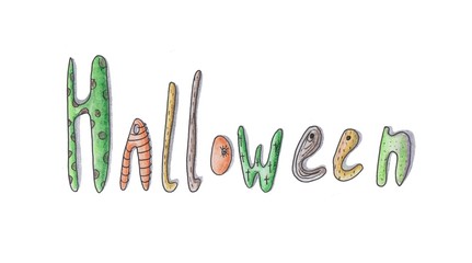 Happy halloween design element on white background for your design