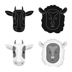 Vector illustration of agriculture and breeding symbol. Collection of agriculture and organic stock symbol for web.