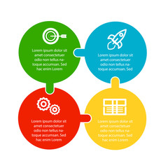 Vector Infographic label design with four circle icons. Infographic for business concept