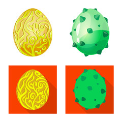 Vector illustration of animal and prehistoric logo. Set of animal and cute stock vector illustration.