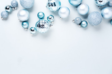 Blue Christmas Flat Lay Background