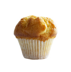 Homemade muffin isolated on white