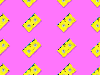 Video tapes seamless pattern, VHS background