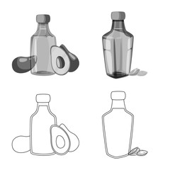 Vector design of healthy and vegetable icon. Collection of healthy and agriculture stock symbol for web.