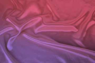 soft folds on delicate pink shiny silk, luxury concept, background for the designer, horizontal, close-up, copy space
