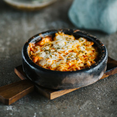 Shrimps with vegetables in casserole stew