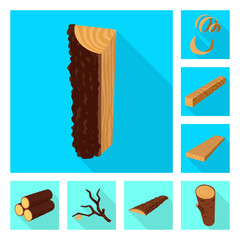 Vector illustration of material and nature icon. Collection of material and raw stock symbol for web.