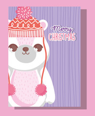 polar bear happy merry christmas tag