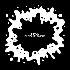 Black ink splatter. Vector blob, black paint.Vector ink spot background. Black and white design element.