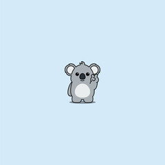 Cute Koala doing victory sign, vector illustration © Totostarkk9456