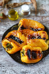 Grilled paprika. Autumn food. Vegan diet. Healthy snack.