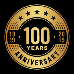 Fototapeta premium 100 years anniversary logo template. One hundred years logo. Vector and illustration.
