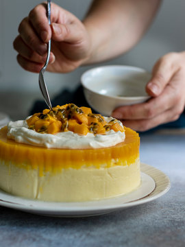 Passion Fuit Mango Cheesecake