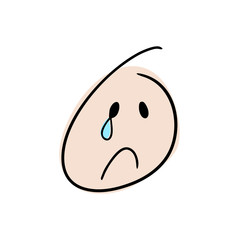 Fototapeta premium sad expression line draw