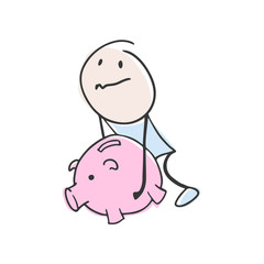 man with big moneybox