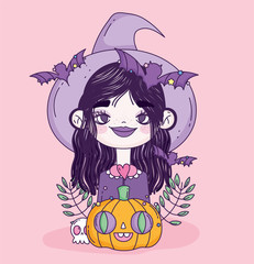 witch girl trick or treat happy halloween
