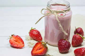 Homemade strawberry yogurt