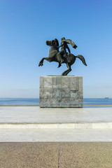 Alexander the Great Monument in city of Thessaloniki, Greece