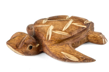 Handcrafted wooden turtle souvenir made in Costa Rica
