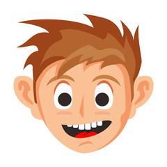 Illustration of a face of a boy on a white background