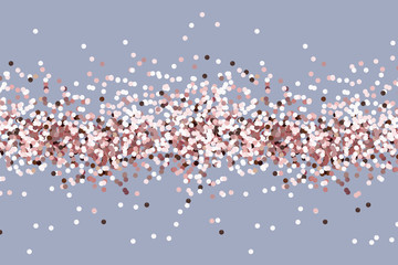 Pink sequins background. Pink gold confetti.