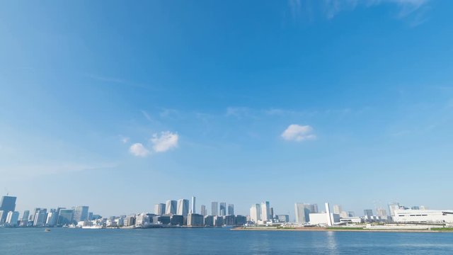 2019　東京タイムラプス　　東京湾　晴海　東京オリンピック選手村　方面