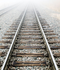 Railroad Tracks in the Fog