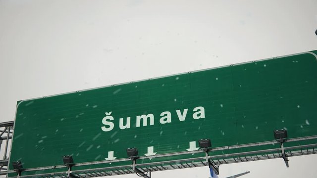 Airplane Landing Sumava in Christmas
