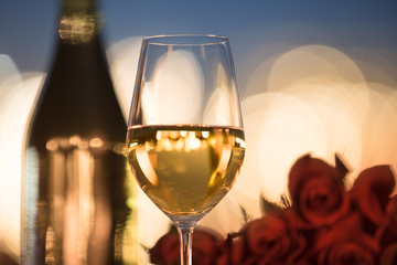 Romantic candle light dinner setting