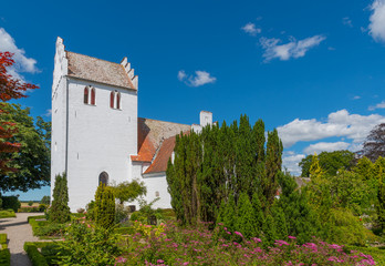 Fototapeta premium Alsted church in Denmark on a summer day