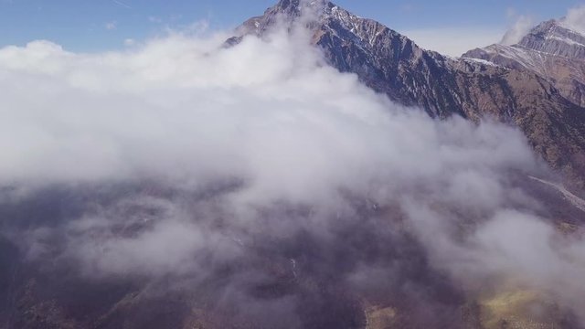 The view of Grigna Meridionale above the clouds, Lecco, Lombardy, Italy