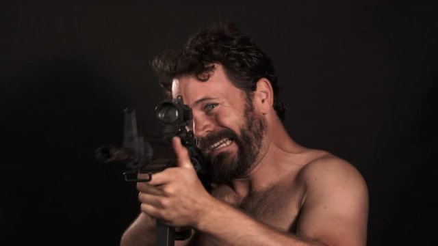 Crazy Machine Gun Guy Firing Everywhere