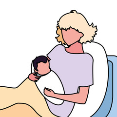 Mother with baby vector design