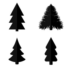 Obraz premium Set icons Christmas tree, Xmas fir symbols, graphic design template, app icons, vector illustration