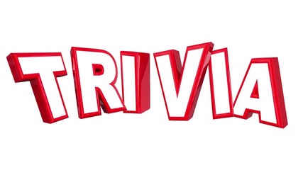  Trivia Contest Quiz Game Night Letters Word 3d Animation