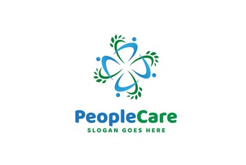 People care fun colorful illustration for health and education logo design