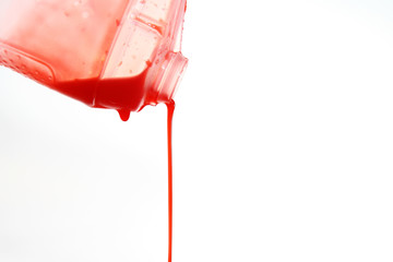 Red sauce on whtie background