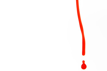 Red sauce on whtie background