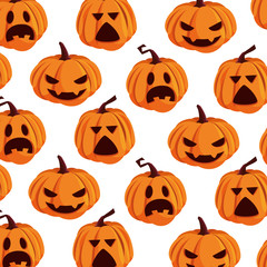 Halloween pumpkins cartoons vector design icon