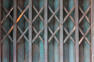 Old and dirty steel sliding doors . texture background