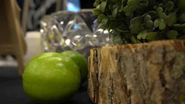Lemons are waiting on the table.