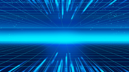 Retro futuristic background 1980s style 3d illustration.